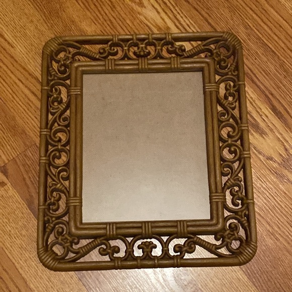 Vintage Homco Brown Faux Wicker Wall Photo Frame - Picture 2 of 8